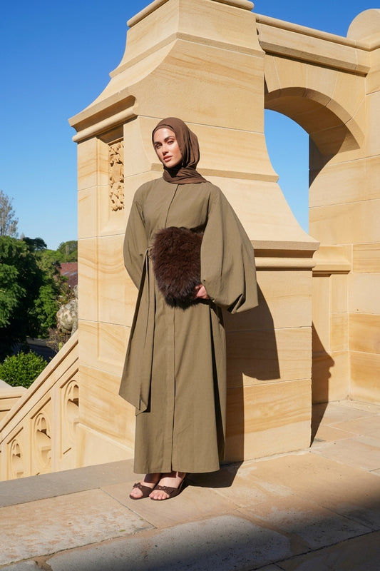 Volume Sleeve Dress - Olive